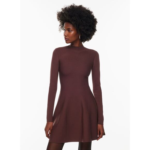 Babaton Sculpt Knit Ambient Dress Rich Maroon Medium Holiday Party Classic NWT - Picture 1 of 15
